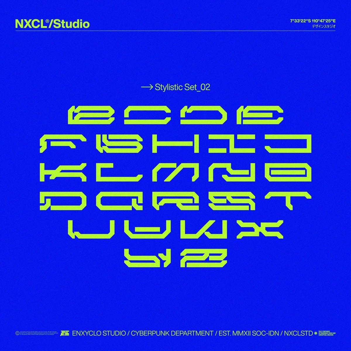 NCL BRAYQOSE EXPANDED - Cyberpunk Futuristic Font