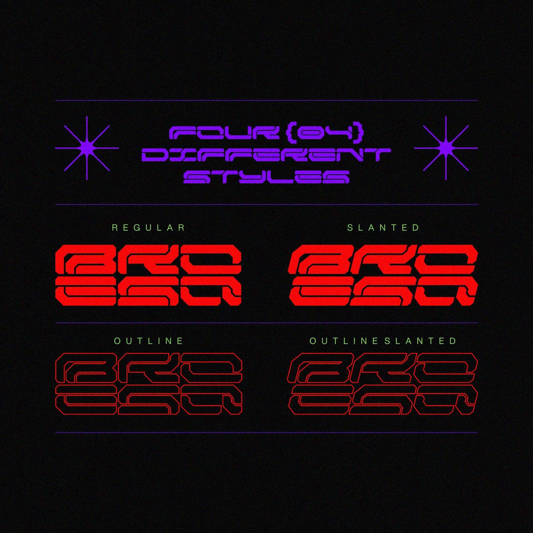 NCL BROESQ - Cyberpunk Futuristic Font