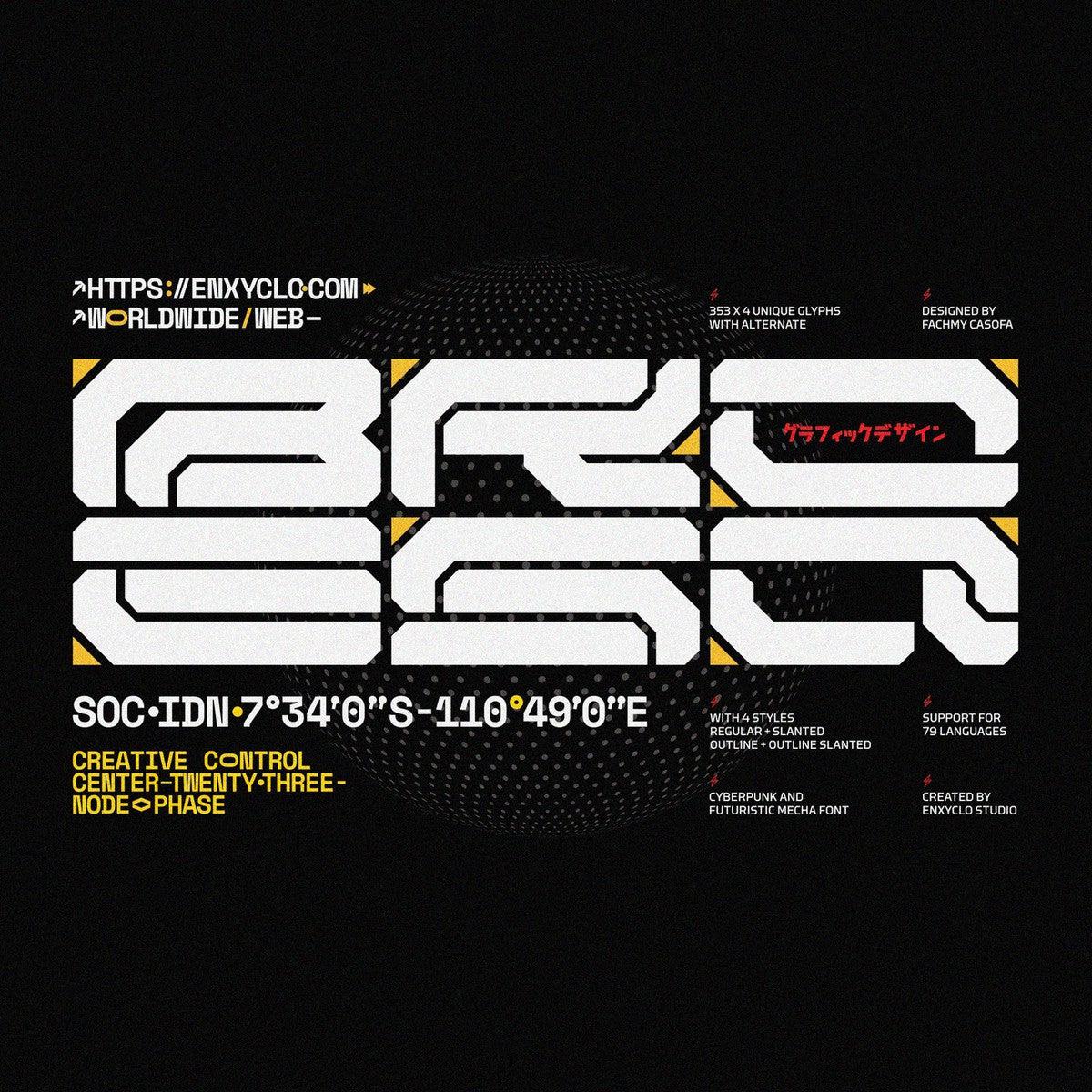 NCL BROESQ - Cyberpunk Futuristic Font