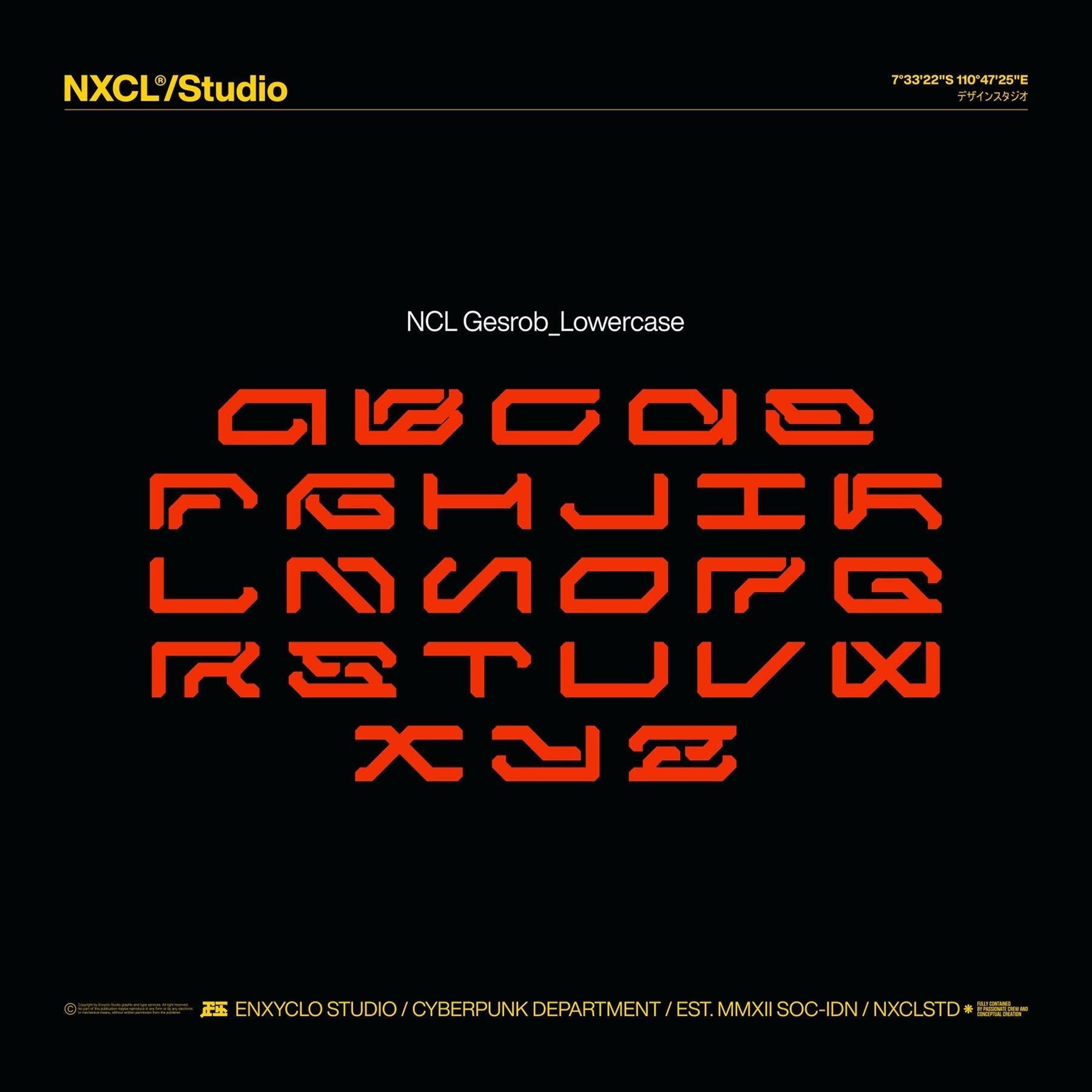 NCL GESROB - Cyberpunk Futuristic Mecha Font