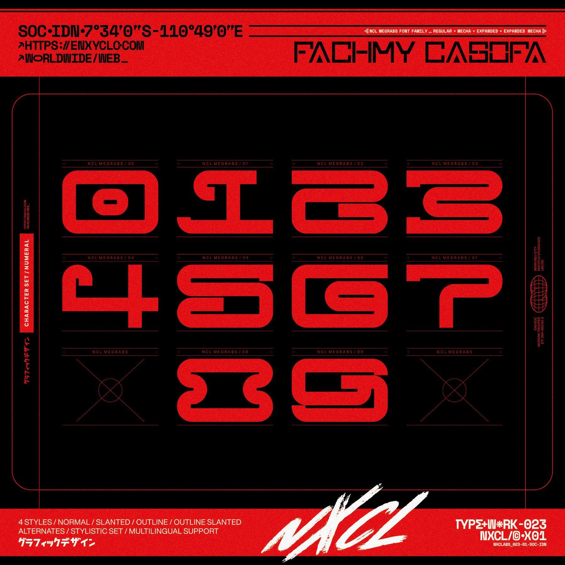 NCL Megrabs - Industrial Brutalism Futuristic Font