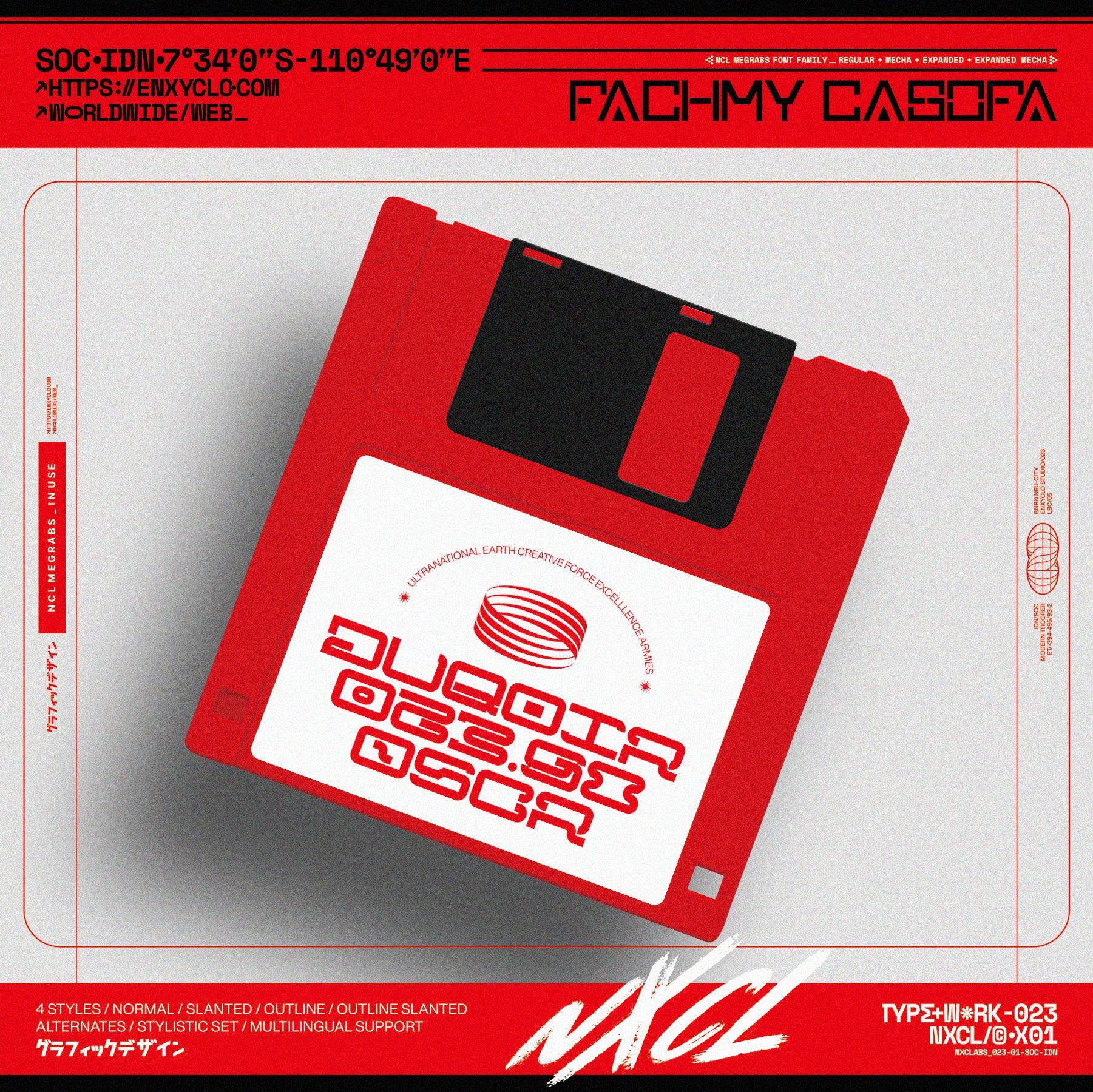 NCL Megrabs - Industrial Brutalism Futuristic Font