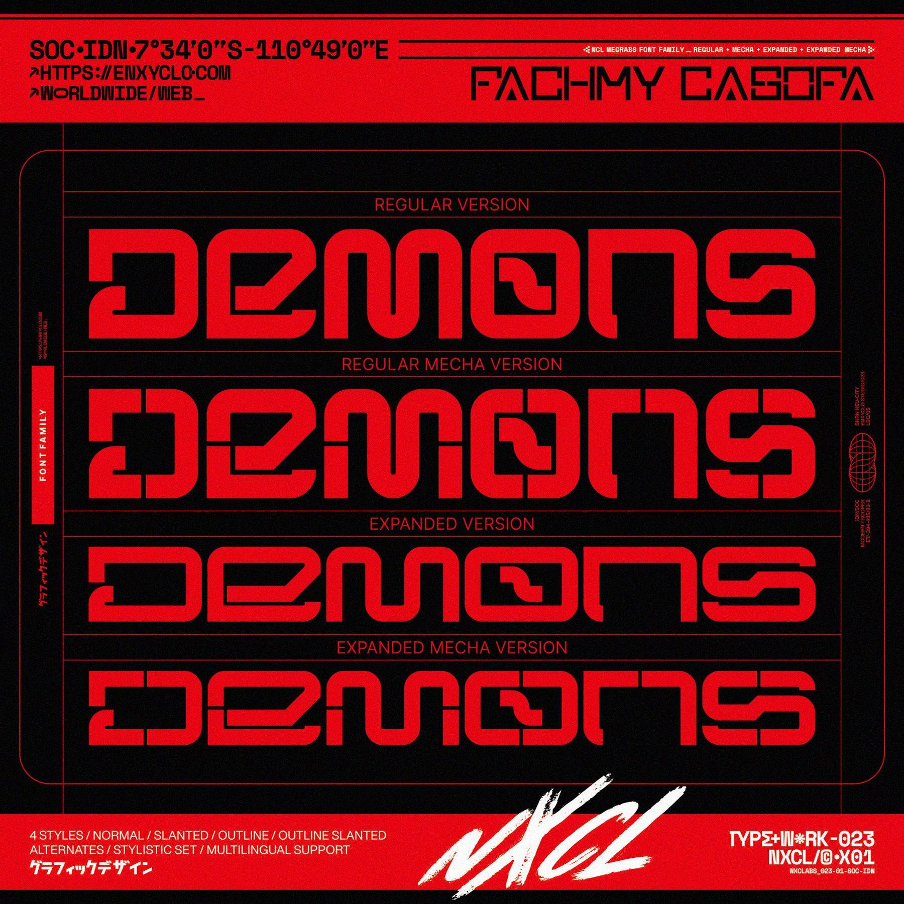 NCL Megrabs - Industrial Brutalism Futuristic Font