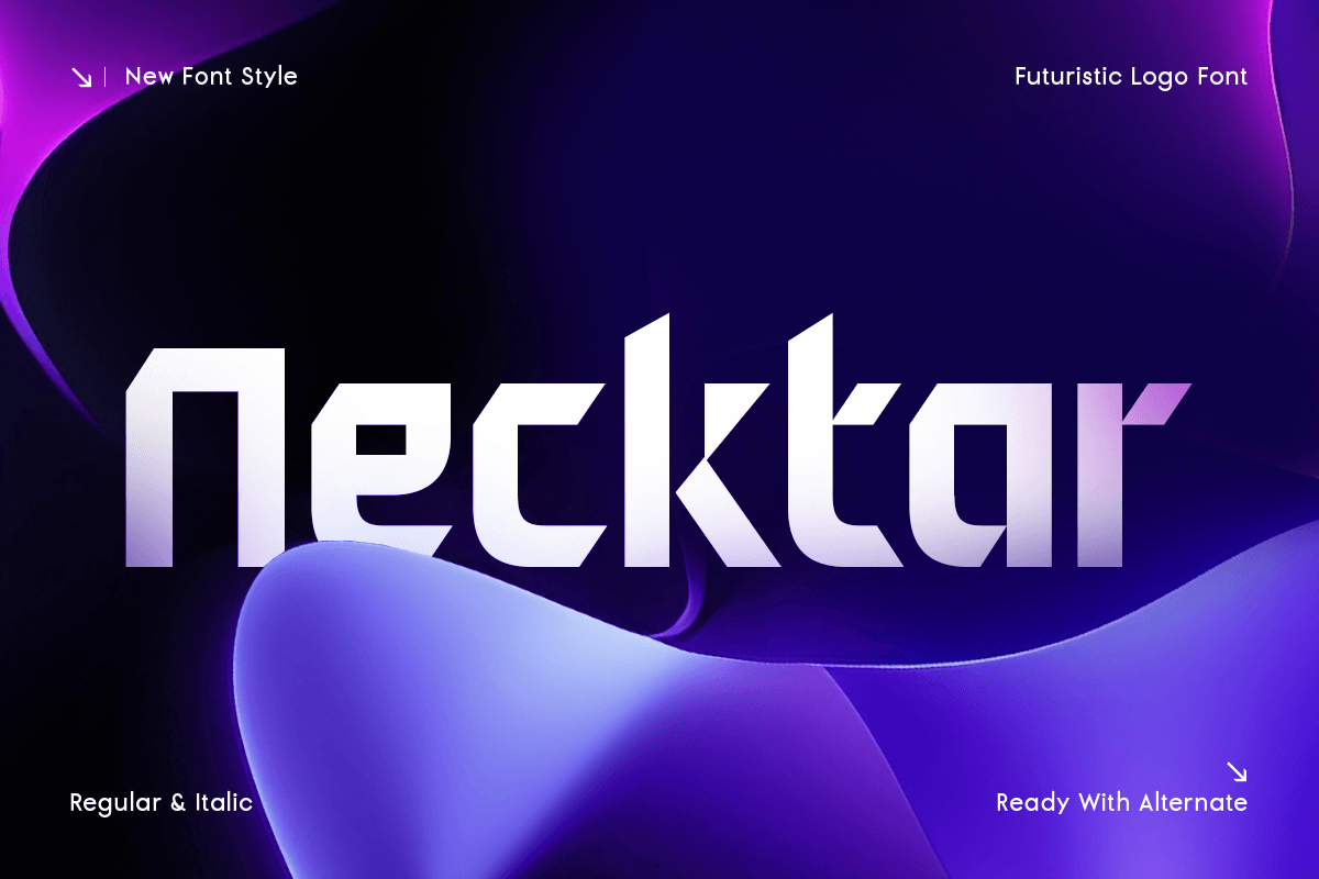 Necktar – Futuristic Logo Font by Dareco Studio, preview 2