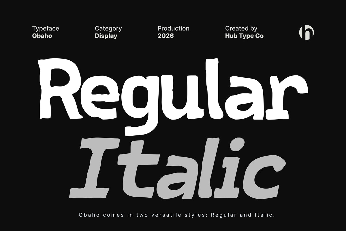 Obaho — Bold & Hand-Crafted Display Typeface by Hub Type Co, preview 2