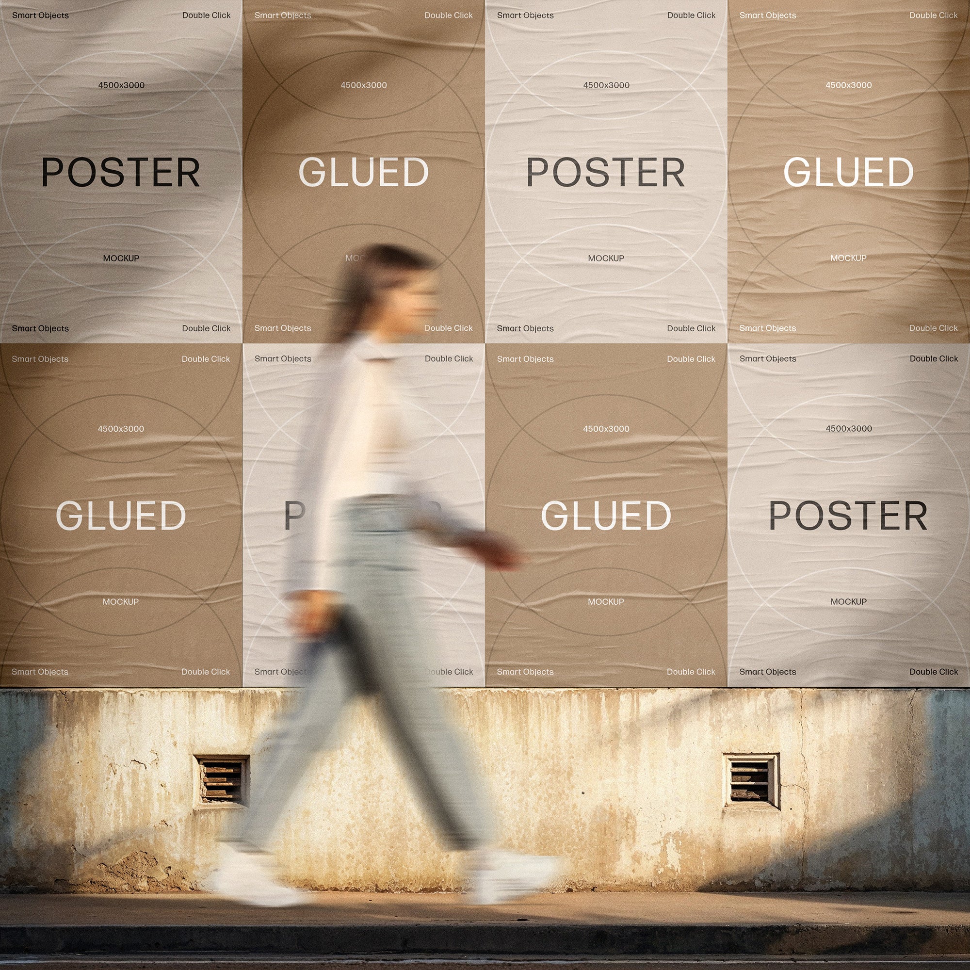 Outdoor Glued Posters Mockup