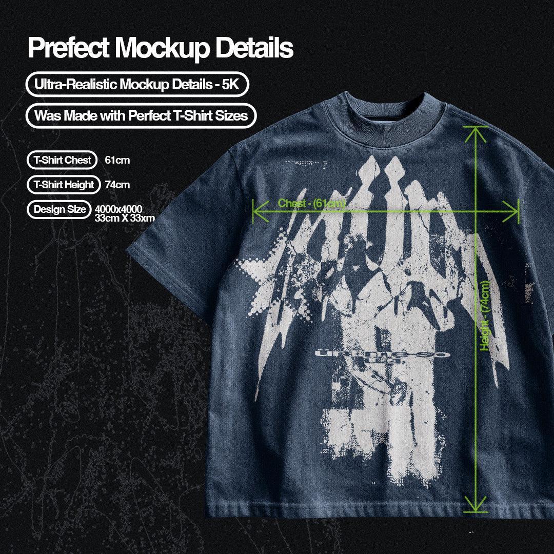 Oversized Realistic T-Shirt Mockup 5K