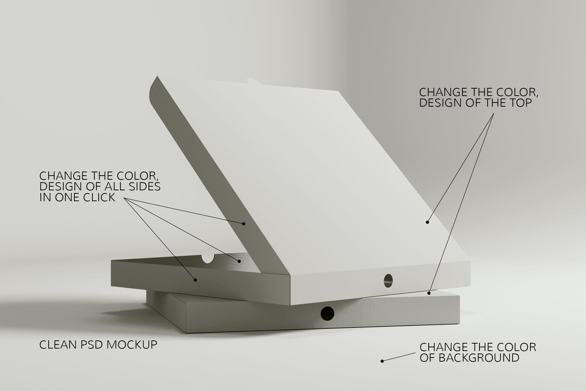 Pizza Box Mockups - 3 in 1