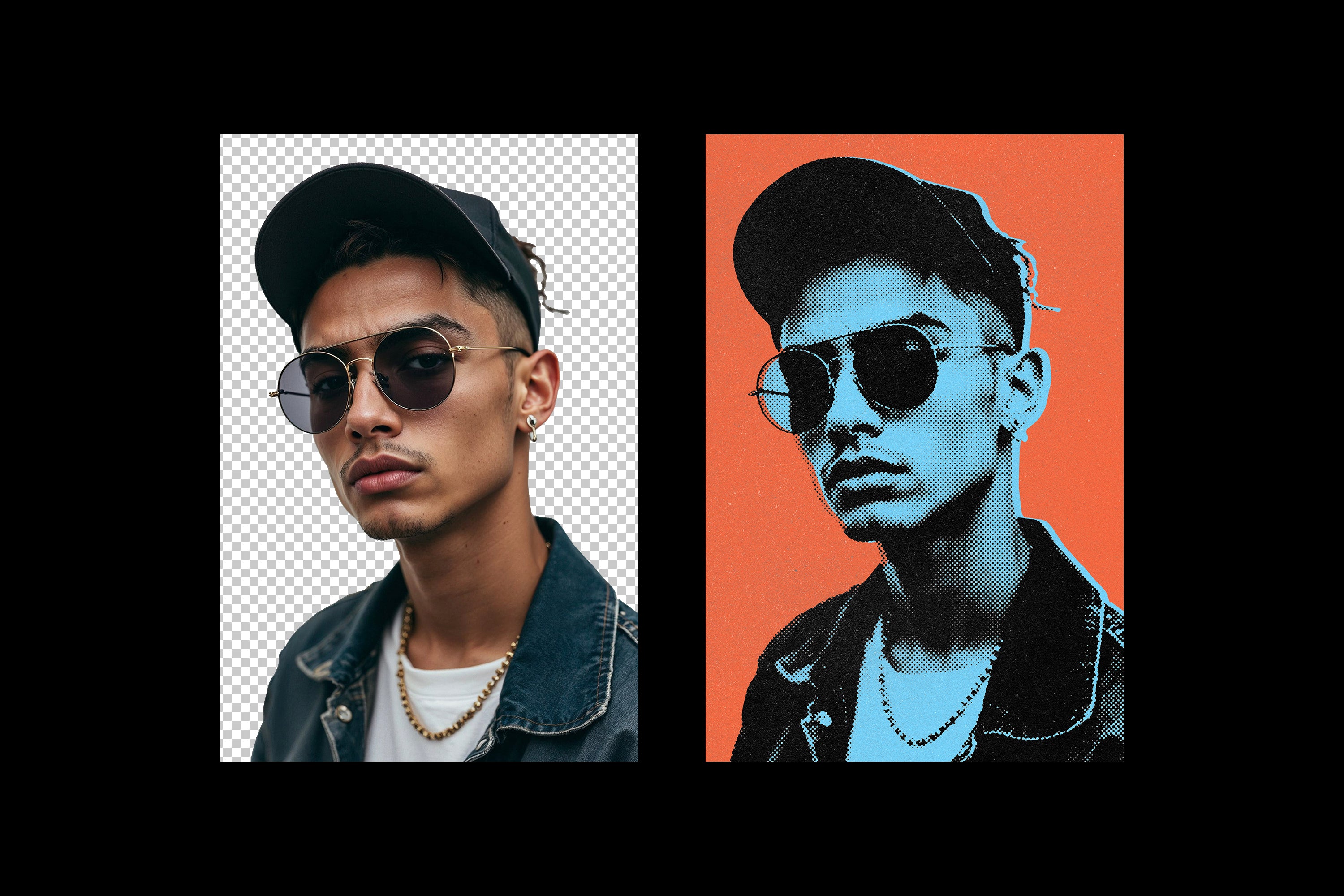 Pop Art Halftone Photo Effect