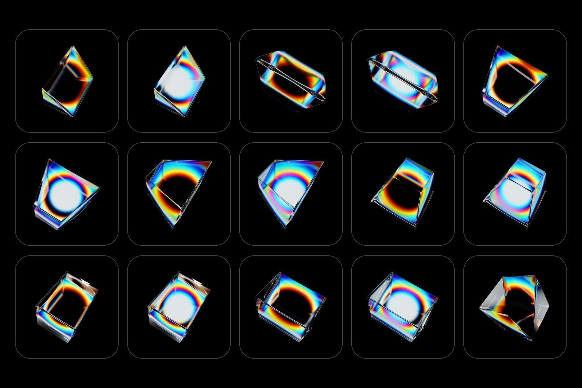 Prism Glass 3D Shapes