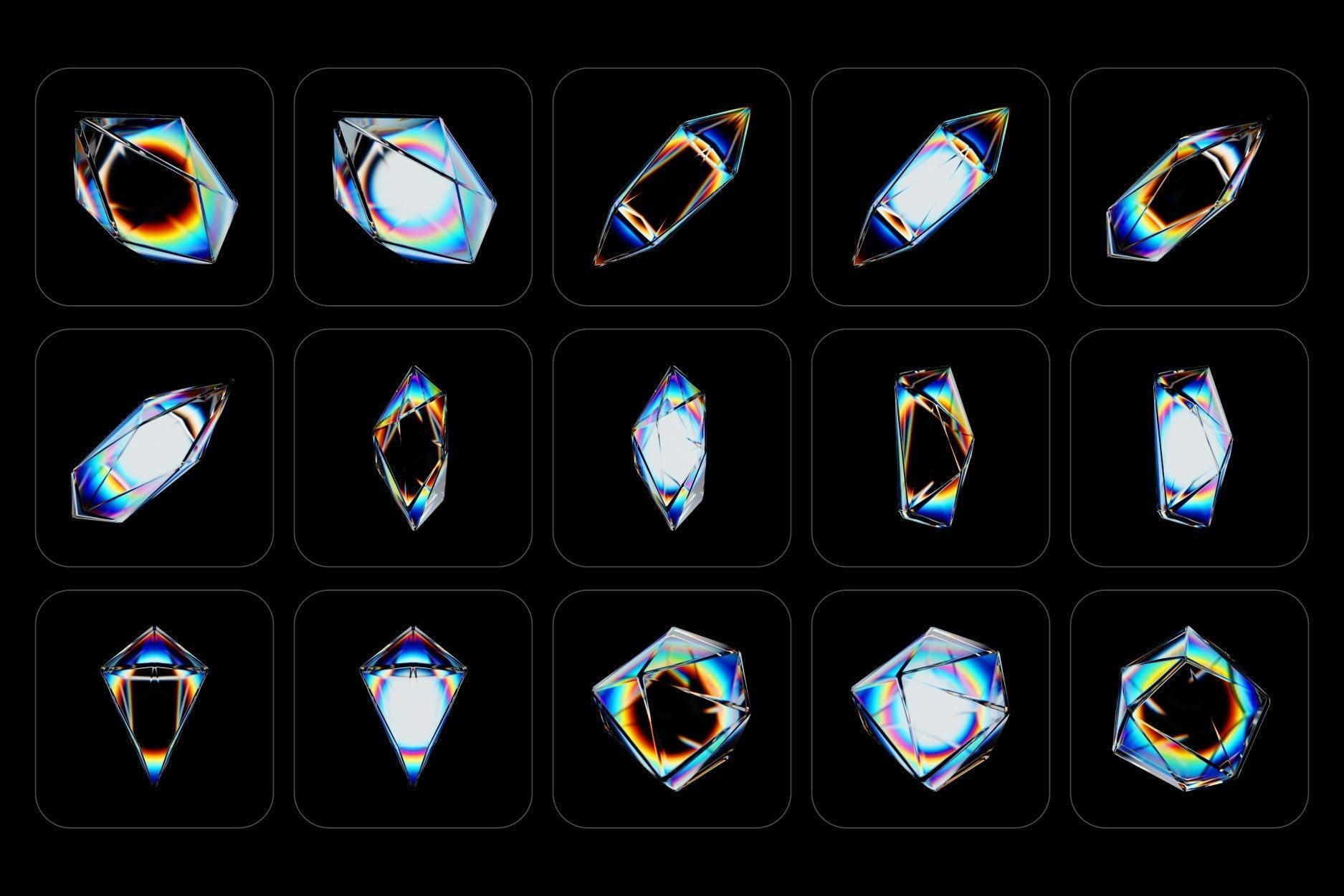 Prism Glass 3D Shapes