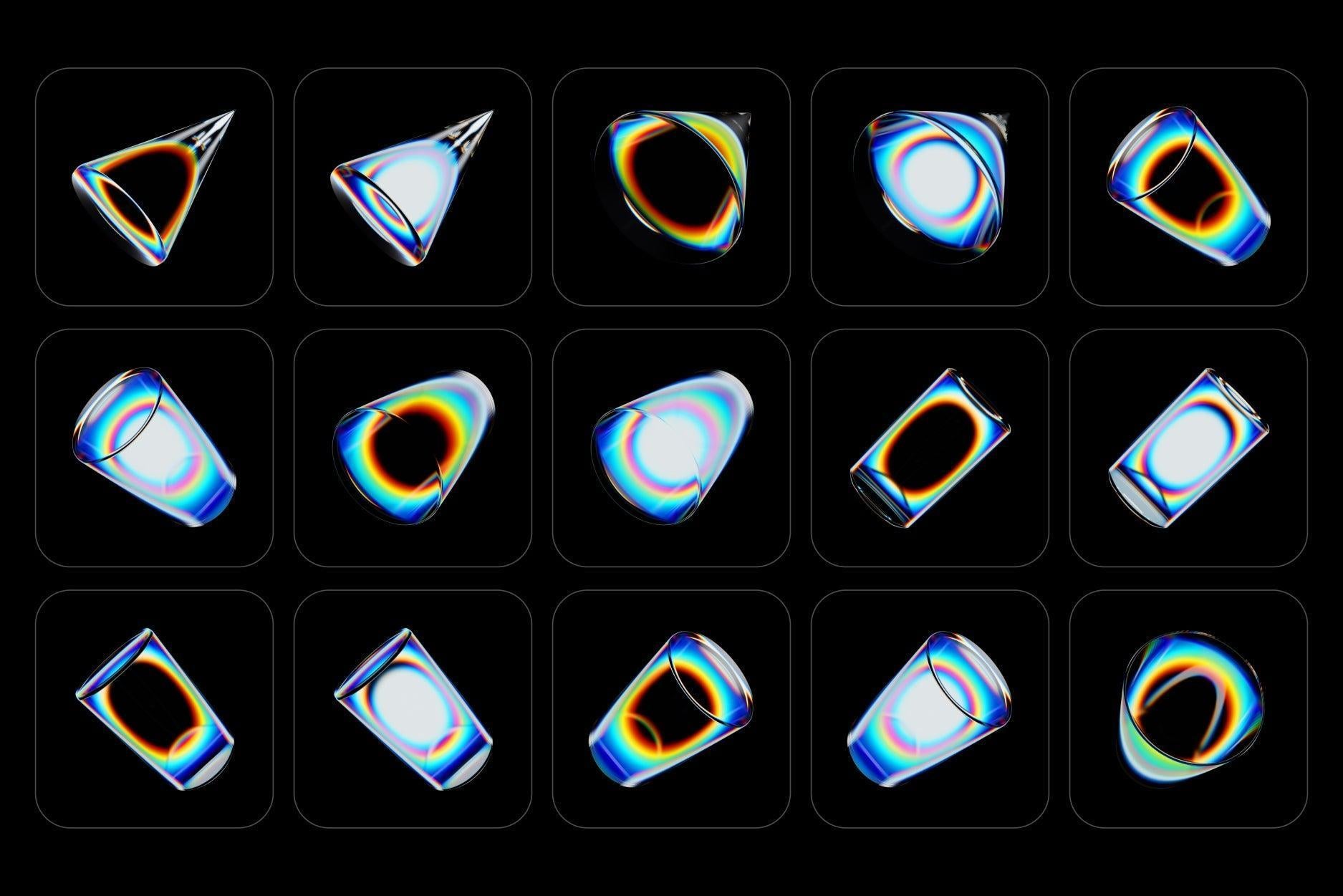 Prism Glass 3D Shapes