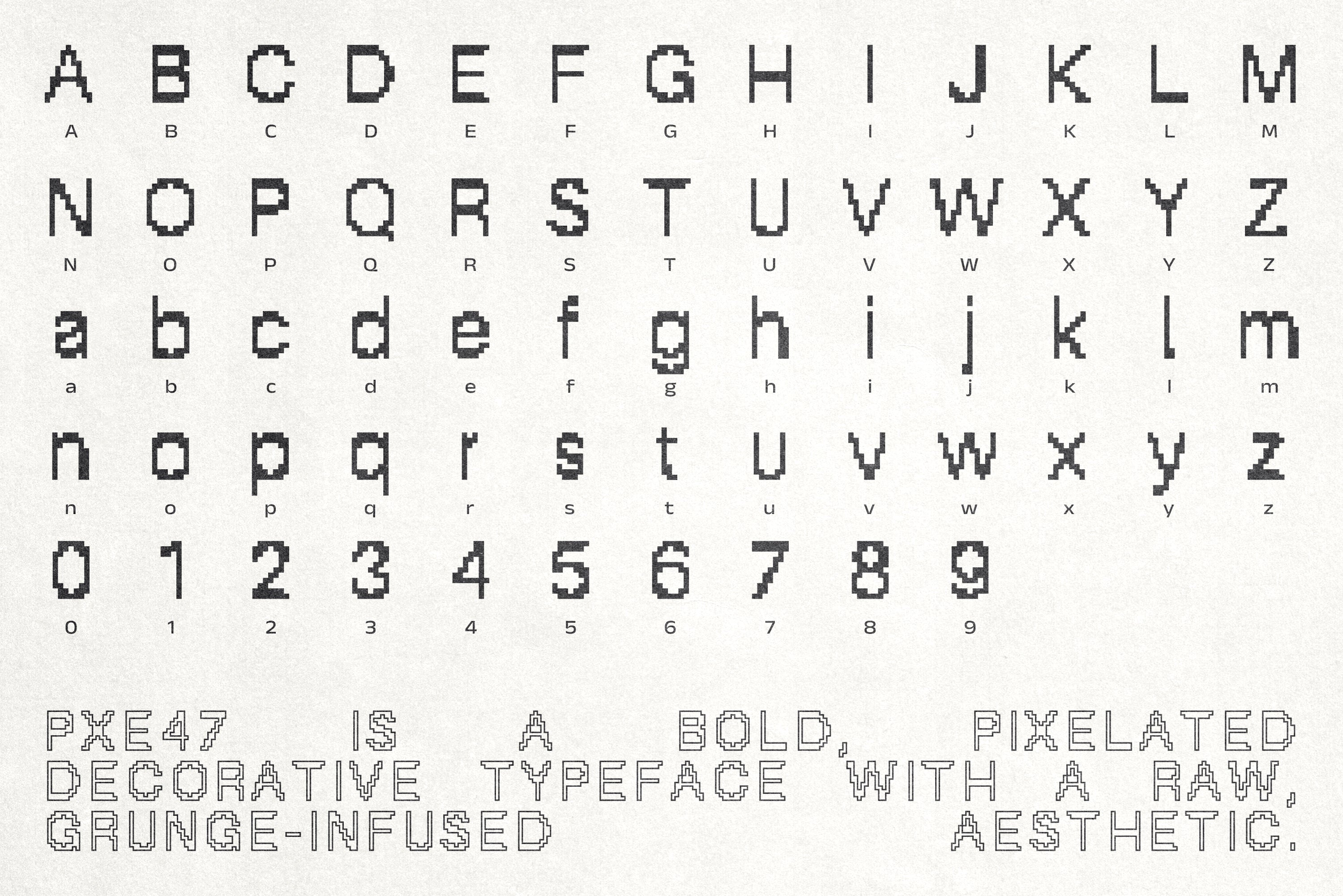 PXE47 Pixelated Typeface