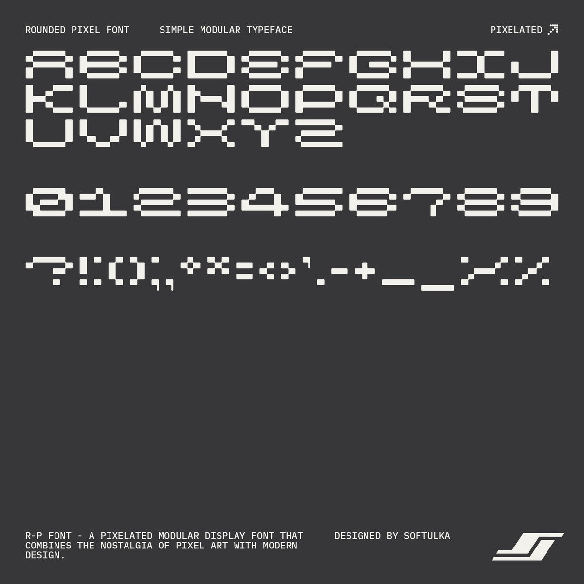 R-P Font - A Pixelated Modular Font