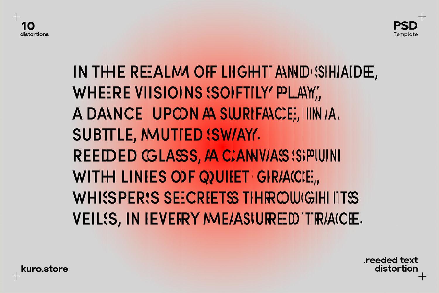 Reeded Text Distortion Effect