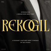 Rekogil - Luxury Ligature Serif Font