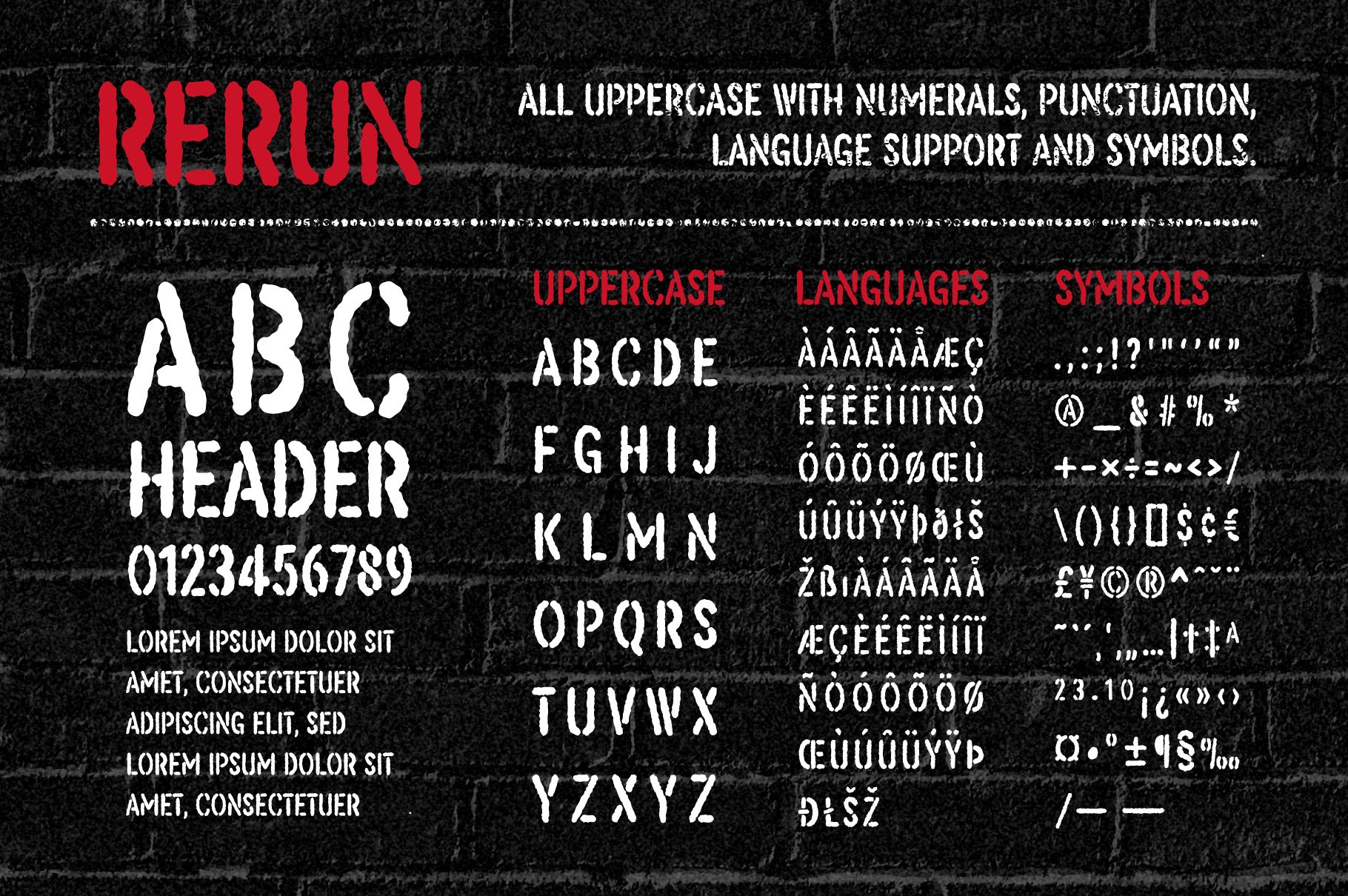 ReRun: A Stencil Font Family