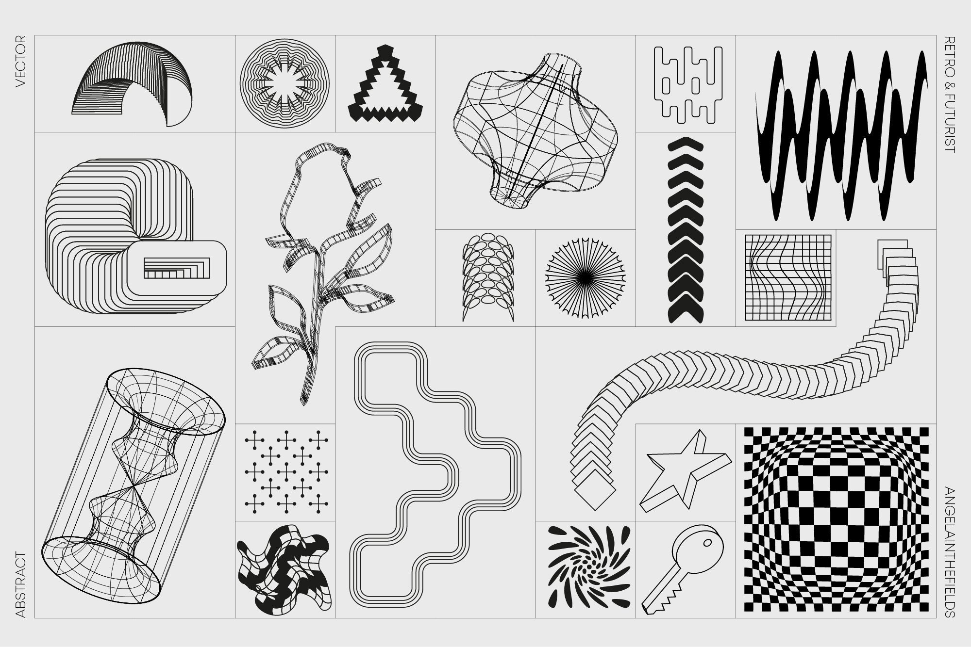 Retro Futurist Abstract Collection 2