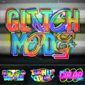 Retro VHS Glitch Neon Text Effect
