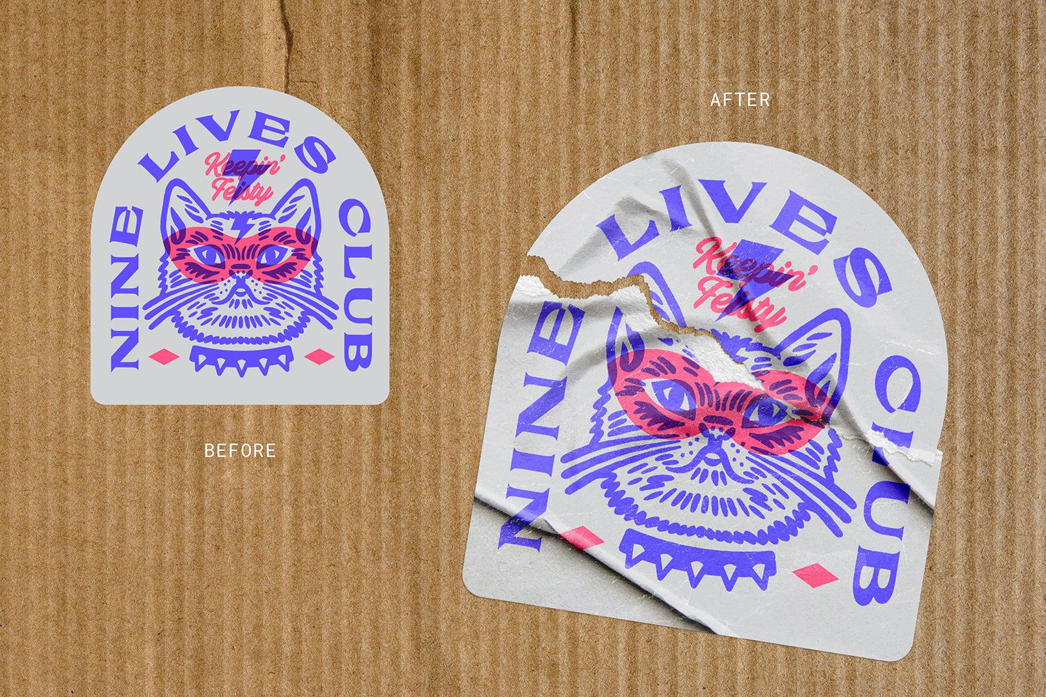 Ripped Sticker Mockup