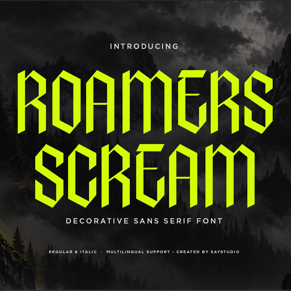 Roamers Scream - Decorative Condensed Sans Serif Font by Say Studio, preview 1
