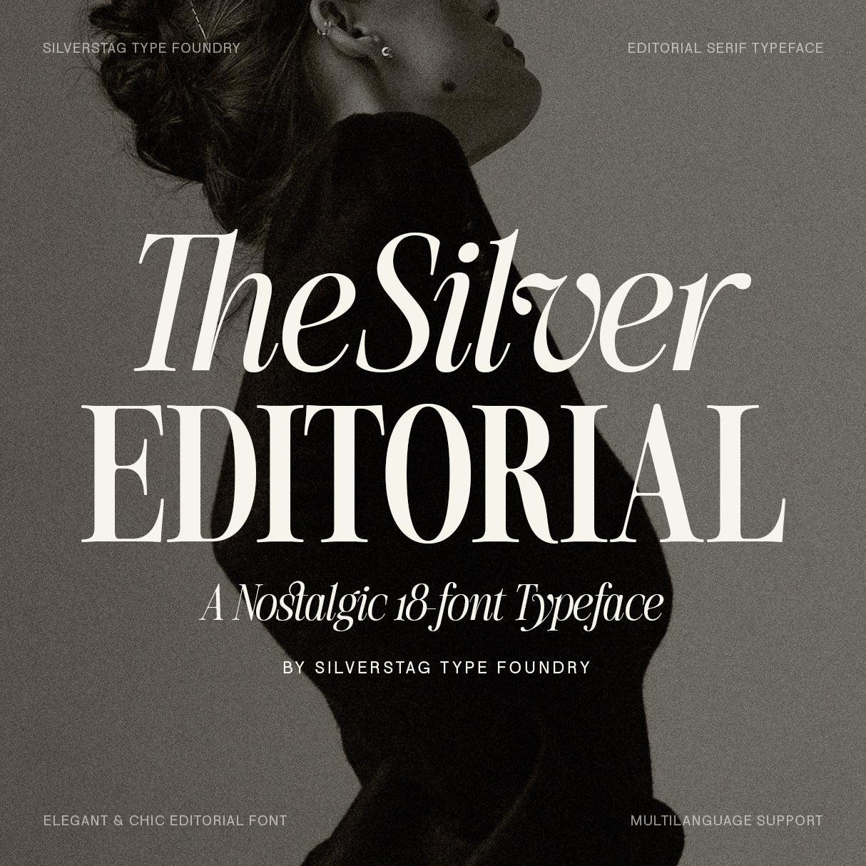 SLTF The Silver Editorial – A Nostalgic 18-Font Serif Typeface