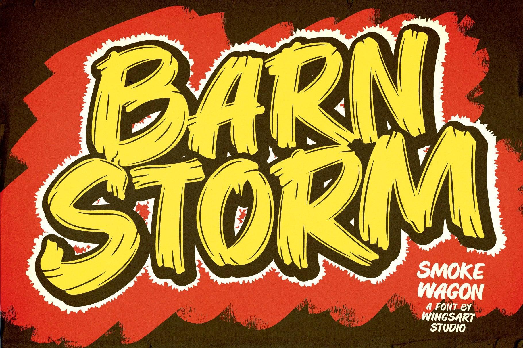 Smoke Wagon - A Western Brush Font