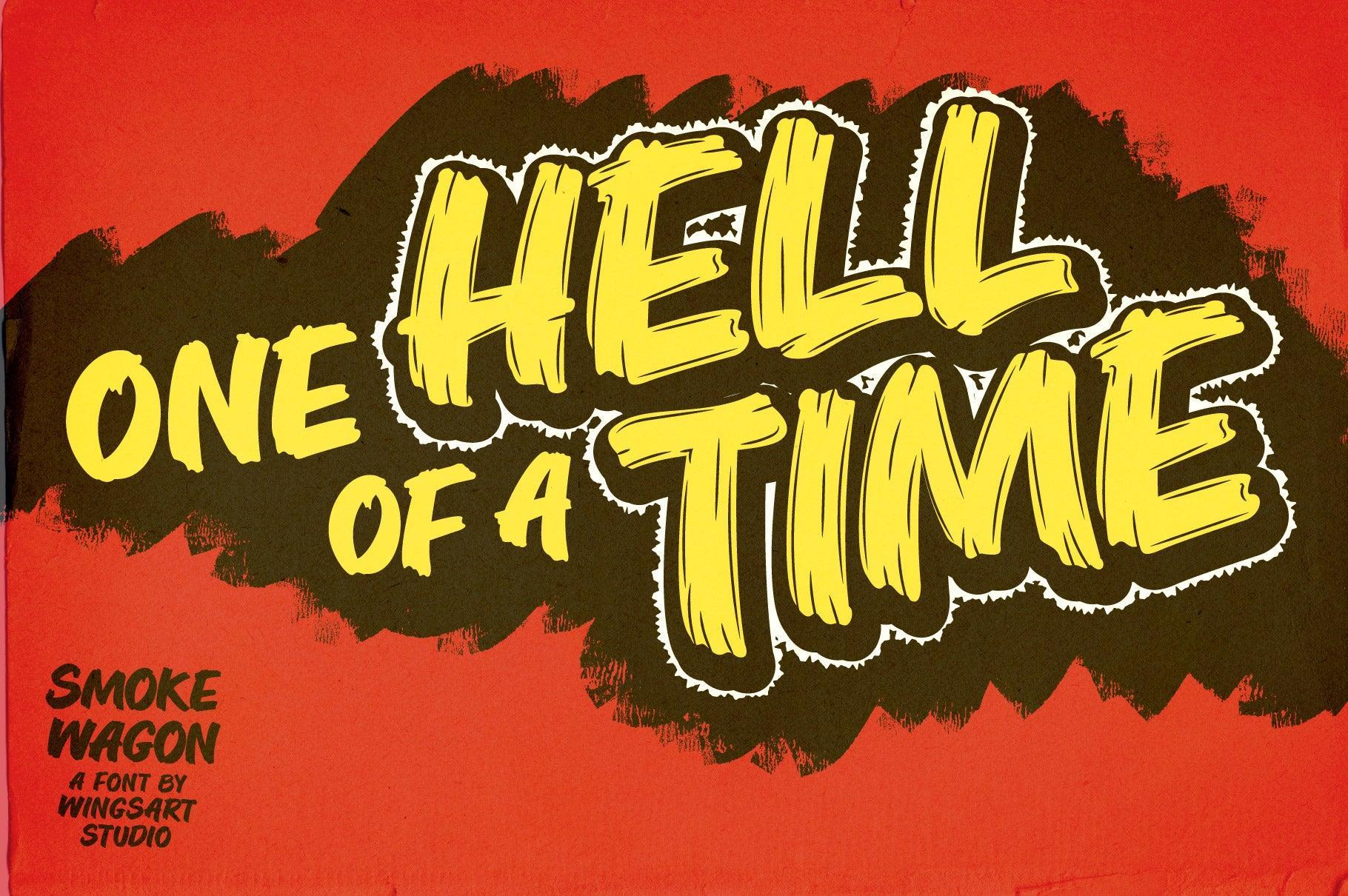 Smoke Wagon - A Western Brush Font