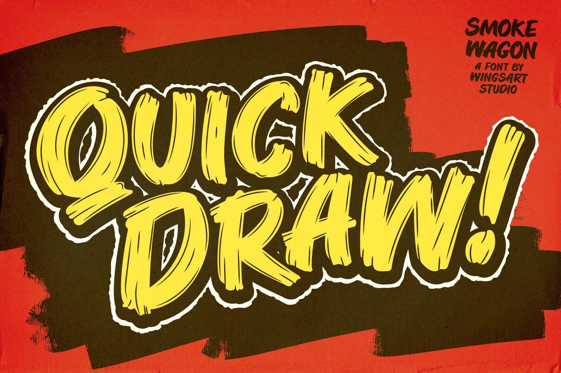 Smoke Wagon - A Western Brush Font