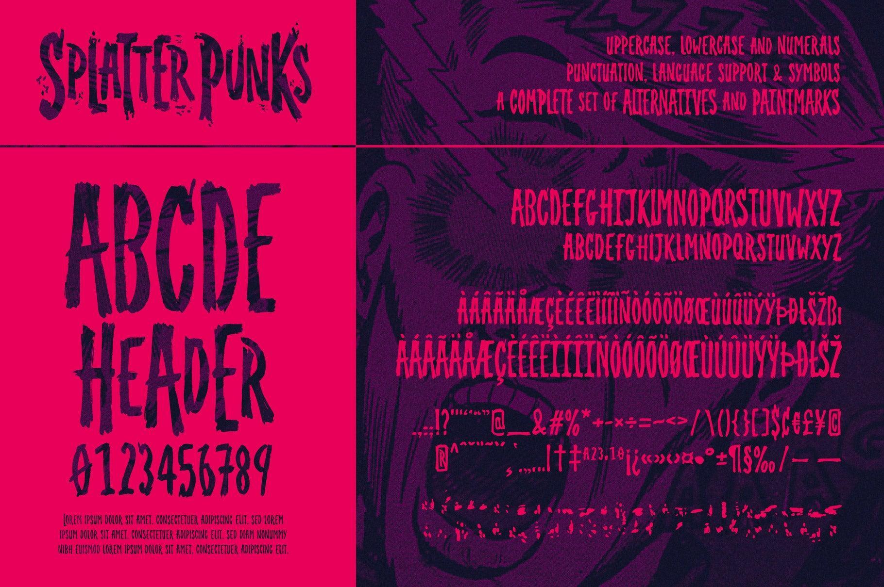 Splatterpunks - A Halloween Brush Font