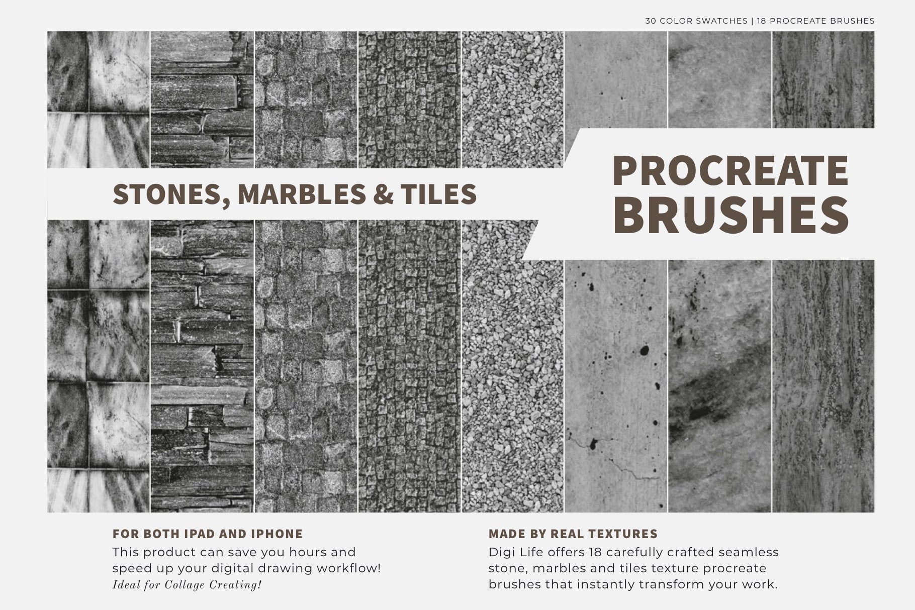 Stones, Marbles & Tiles Procreate Kit