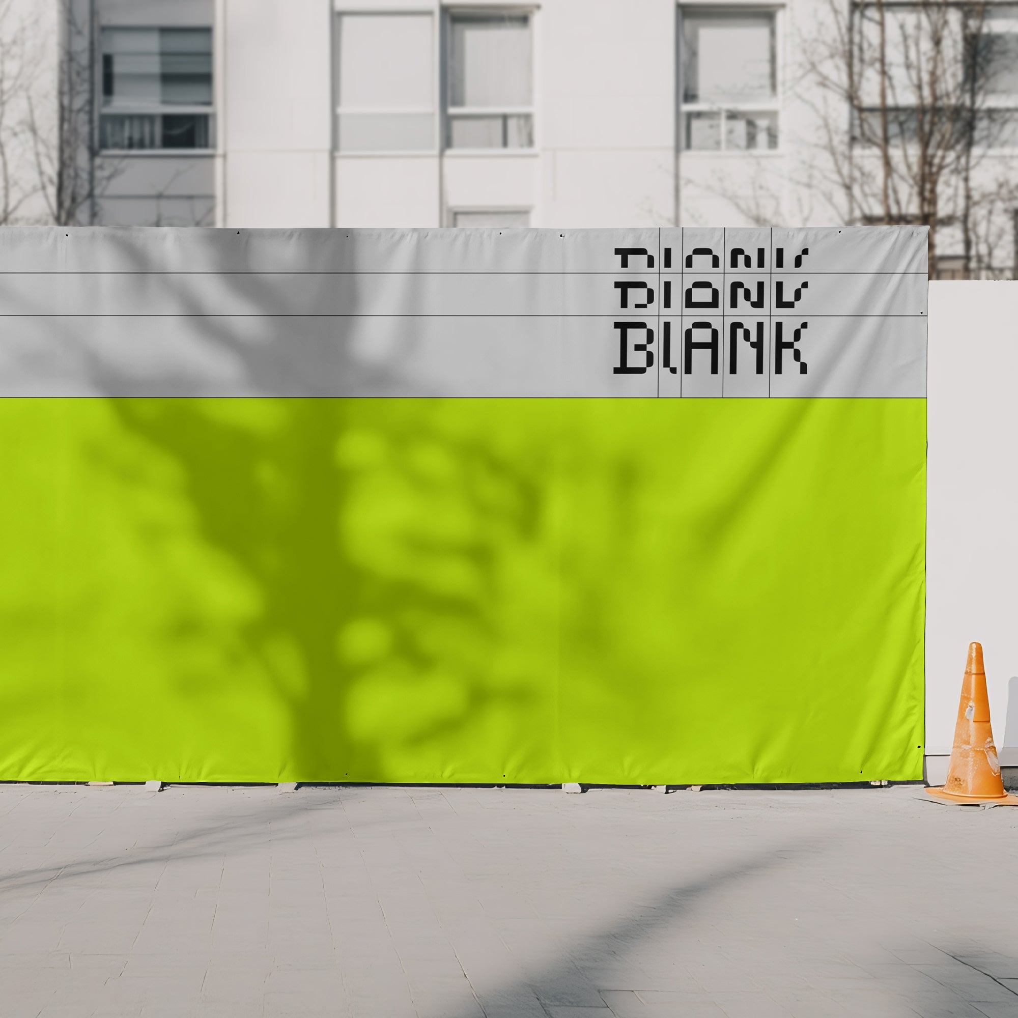 Urban Construction Fence Mockup