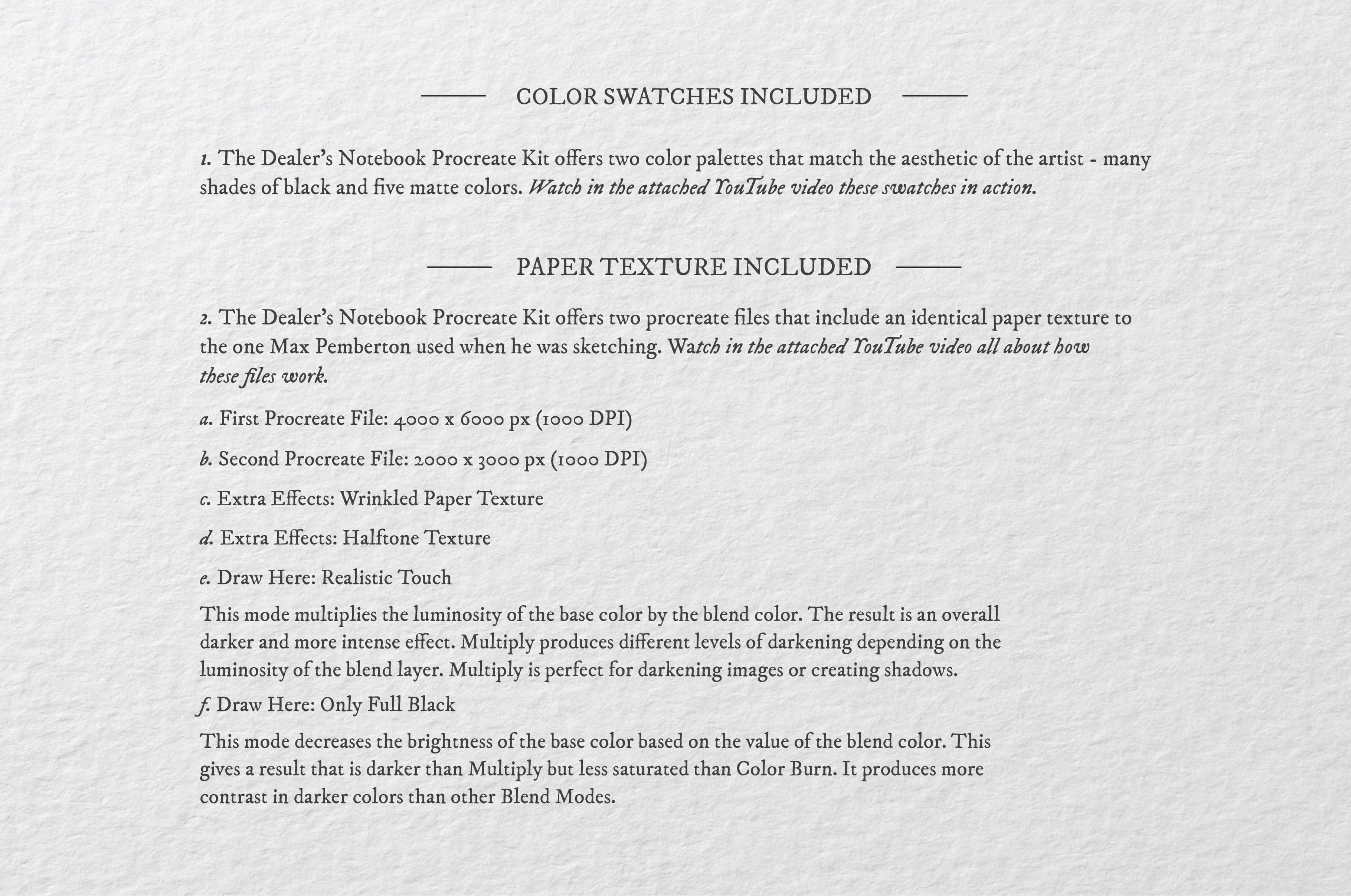 The Dealer's Notebook Procreate Kit