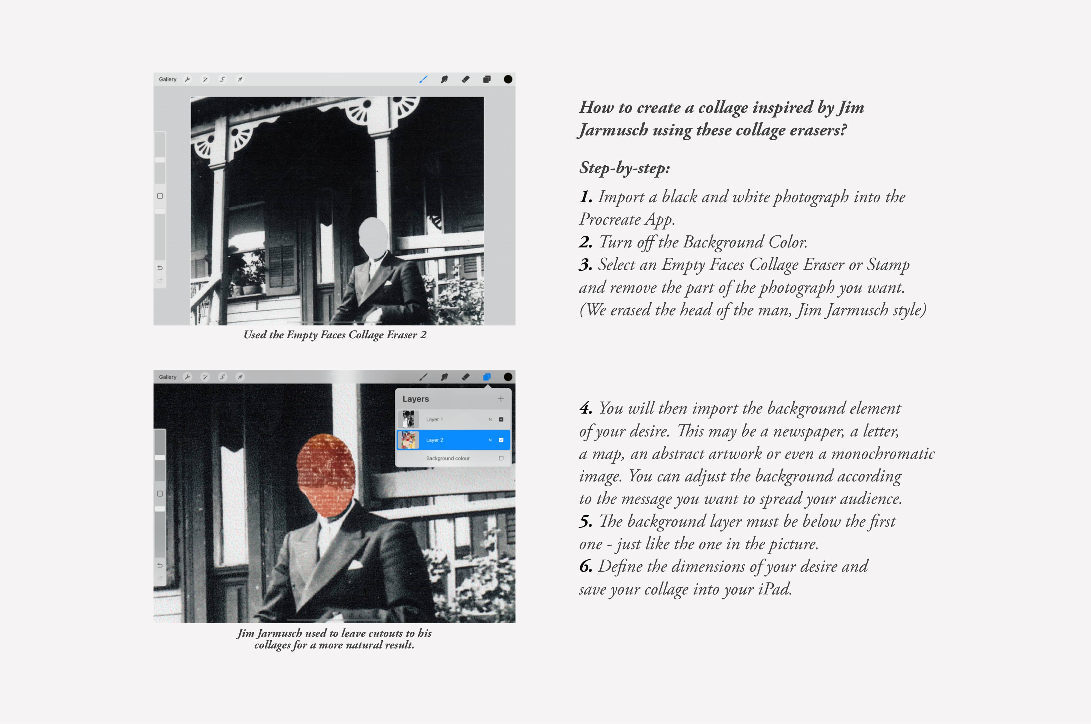 The Empty Faces Collage Creator & Procreate Erasers