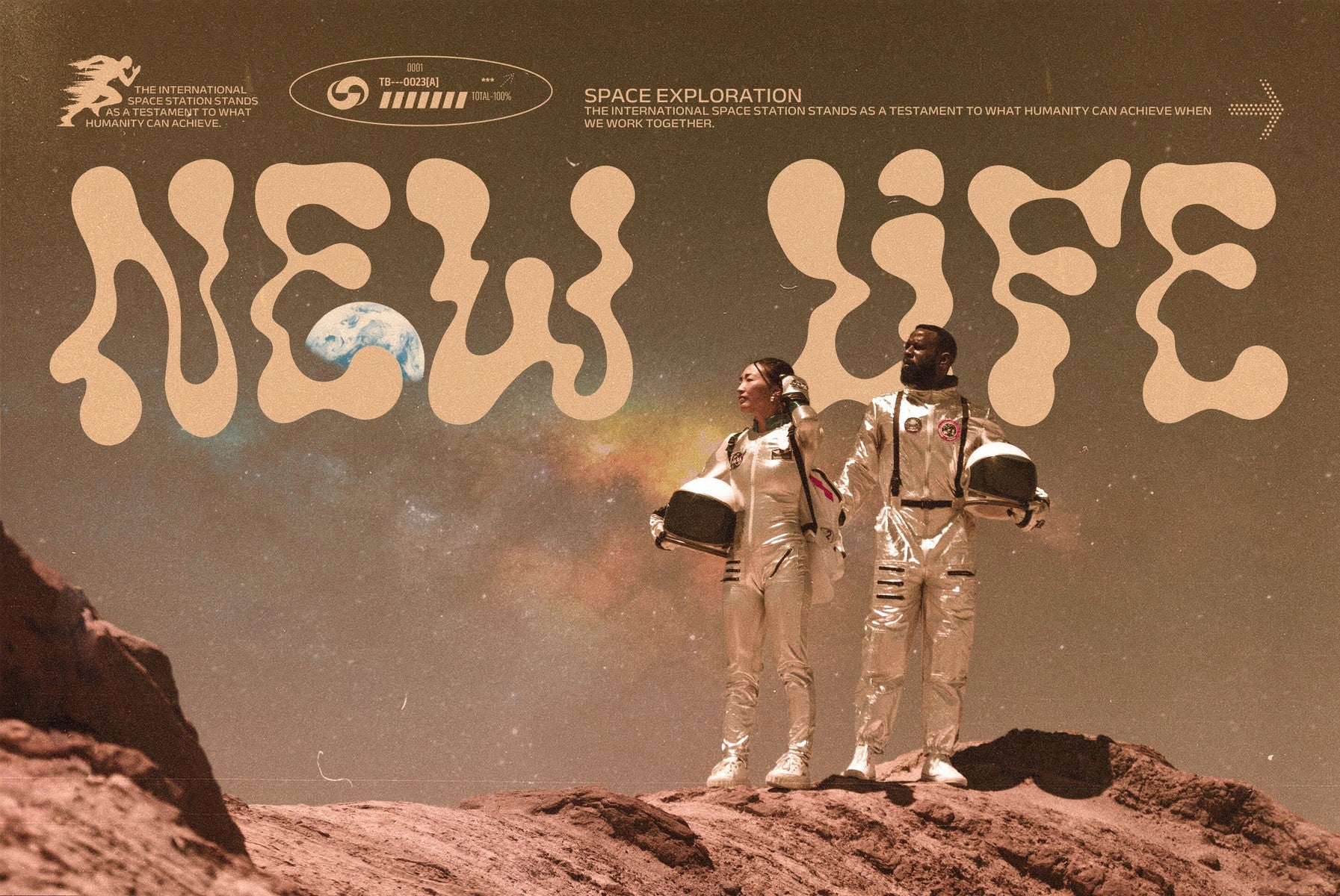 The Nebula Flow Font - Chrome Typeface