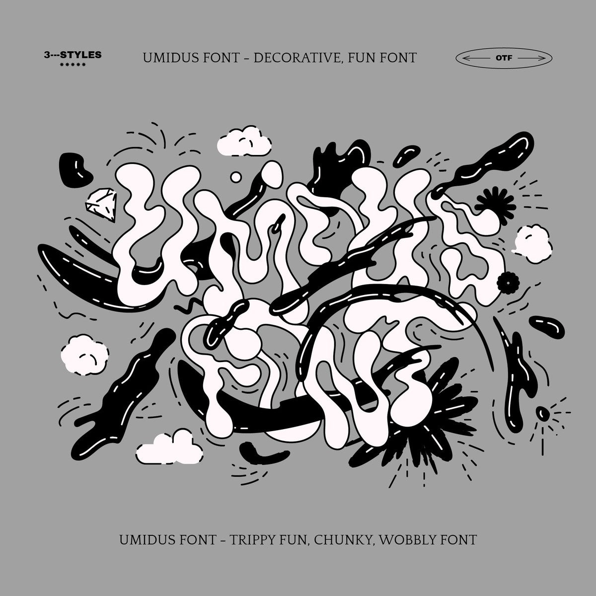 Umidus font - Trippy Liquid Font