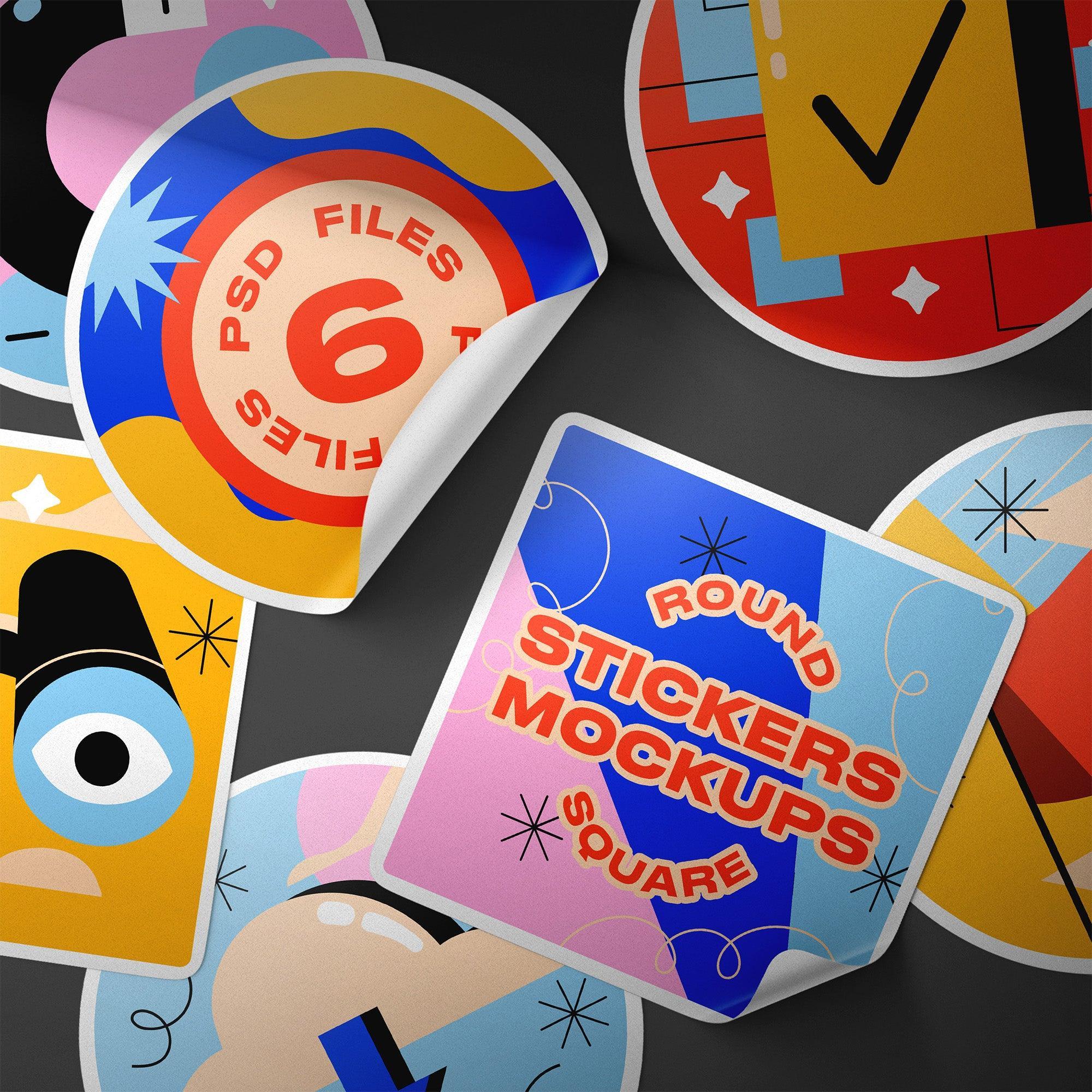 Vinyl Stickers Mockups Pack
