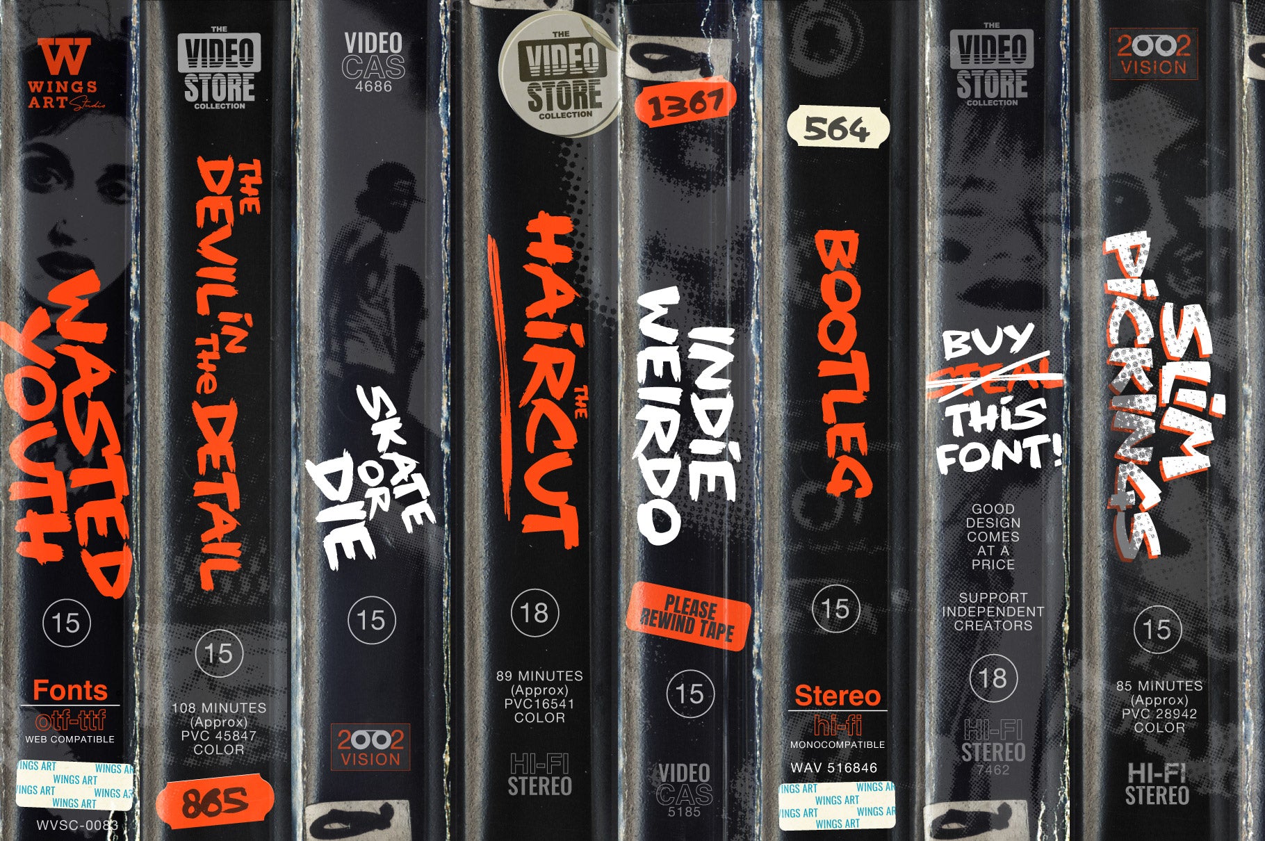 Wasted Youth: A 90s Grunge Brush Font