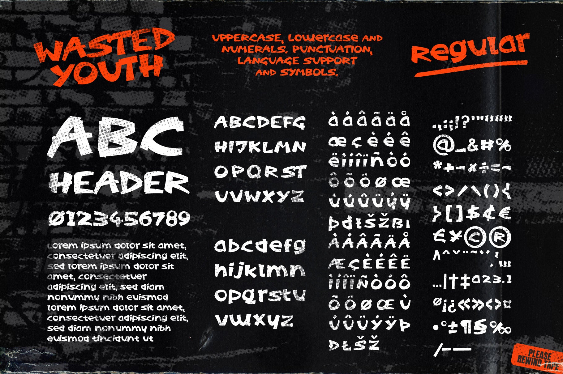 Wasted Youth: A 90s Grunge Brush Font