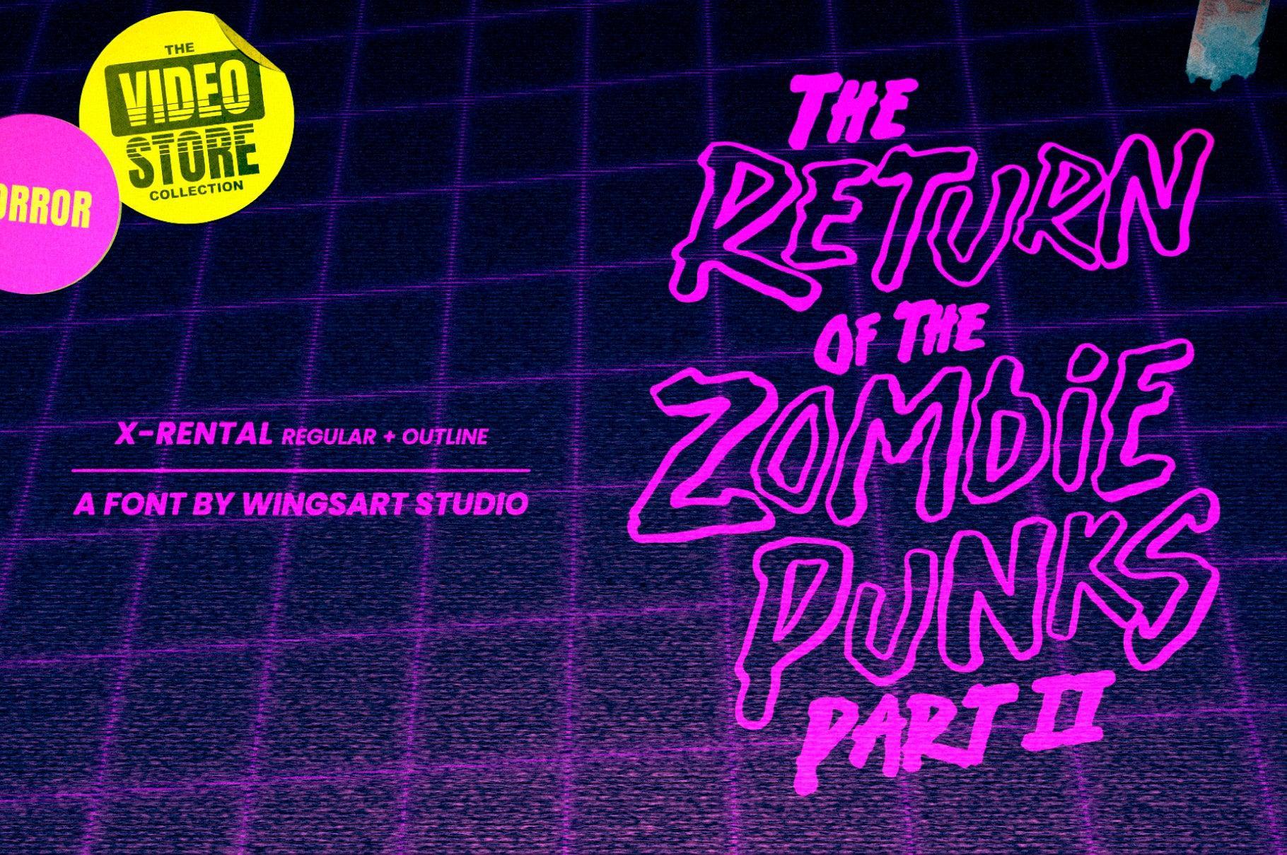 X-Rental - 1980s Retro Horror Font