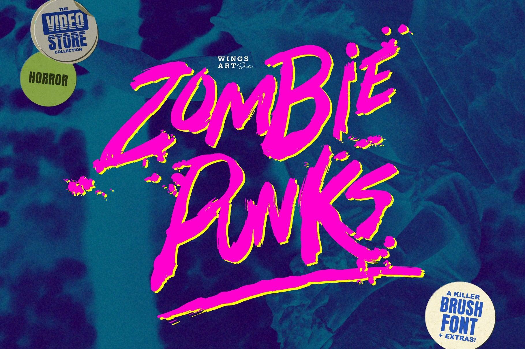 Zombie Punks: Retro 80s Horror Font