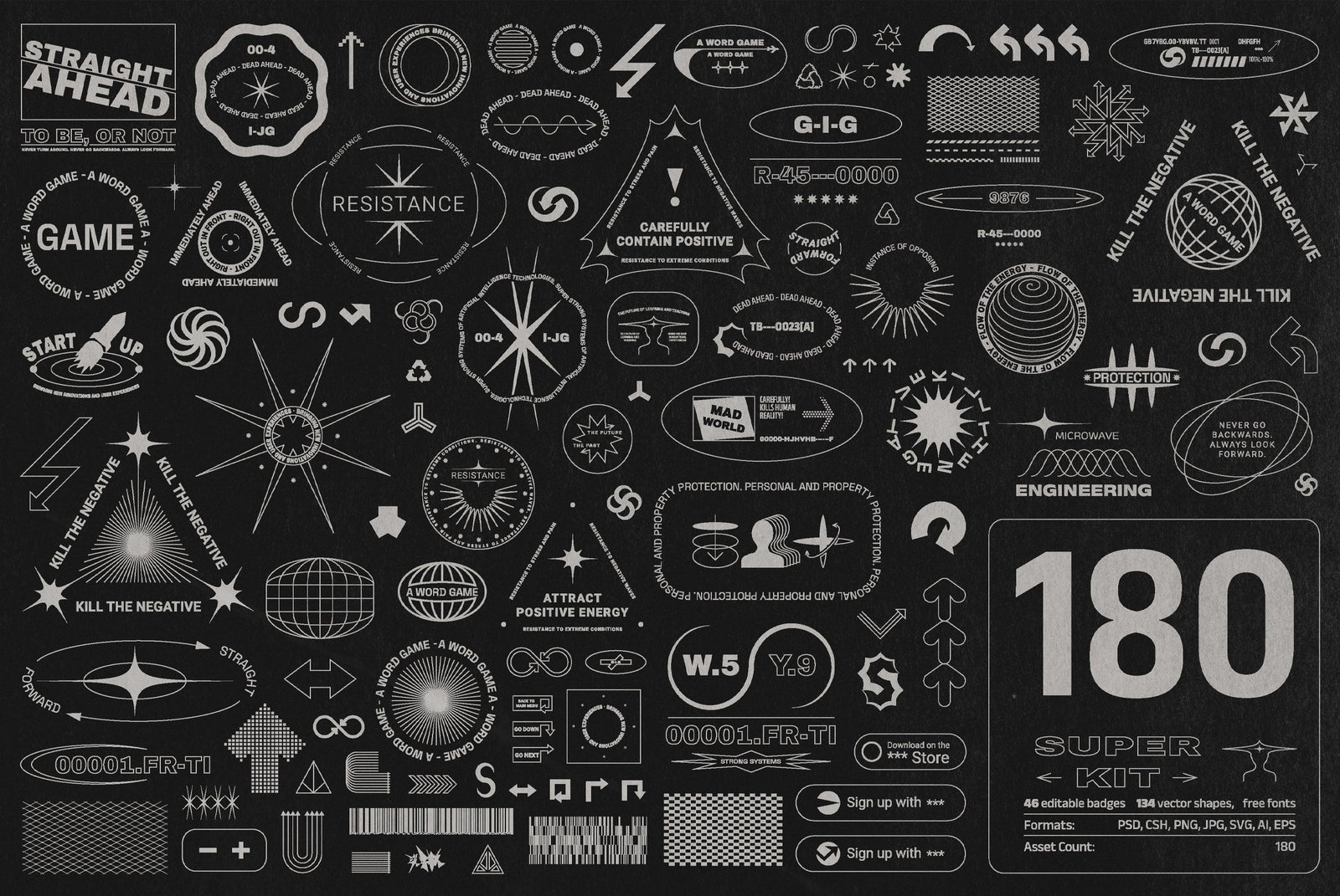 Editable Logo Badge Shapes Kit