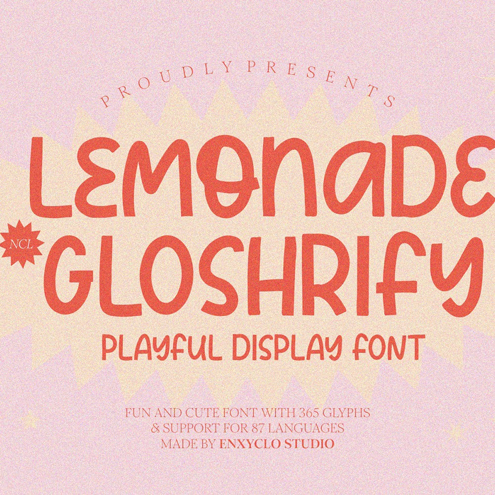 NCL Lemonade Gloshrify - Playful Display Font