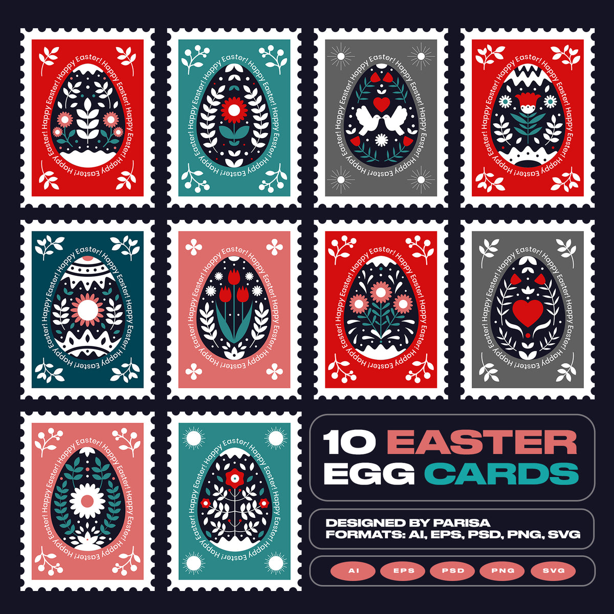 10 Easter Egg Cards by Parisa-Artstudio – Studio 2am