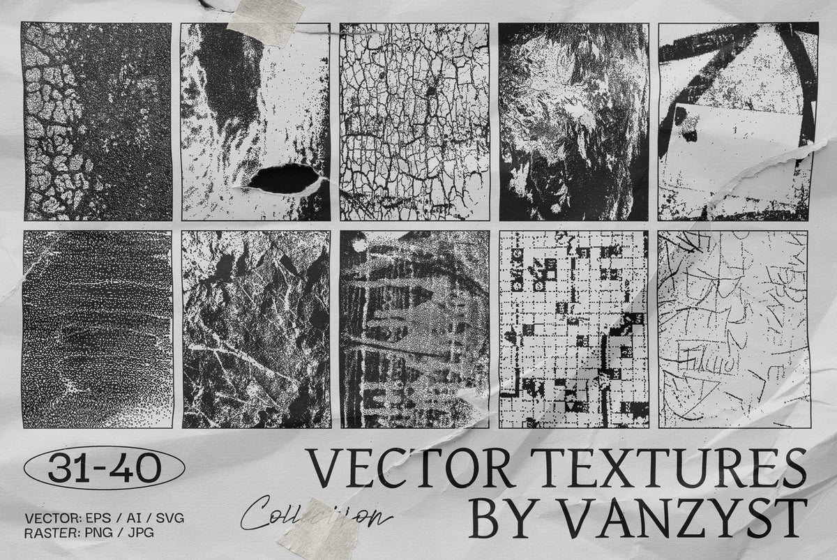 100 Bitmap Vector Textures by Vanzyst โ Studio 2am
