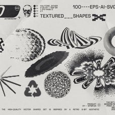 100 Textured Abstract Shapes