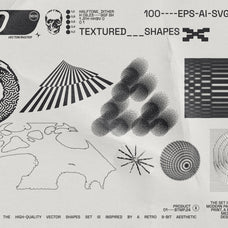 100 Textured Abstract Shapes