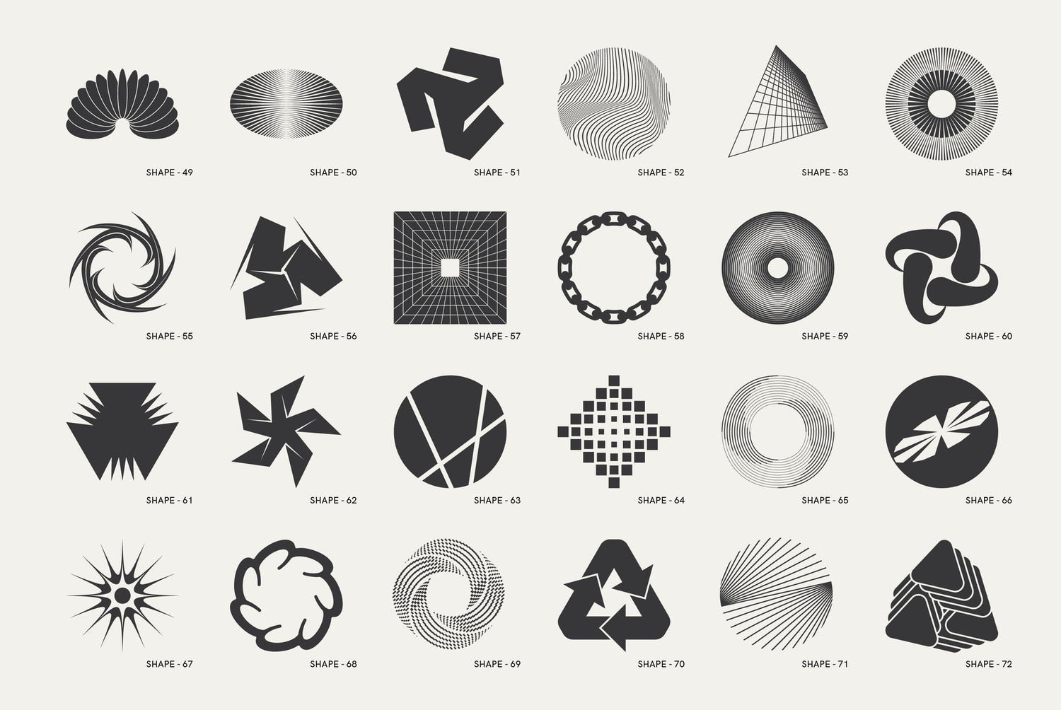 120 Abstract Geometric Shapes - Part 1 by Vanzyst