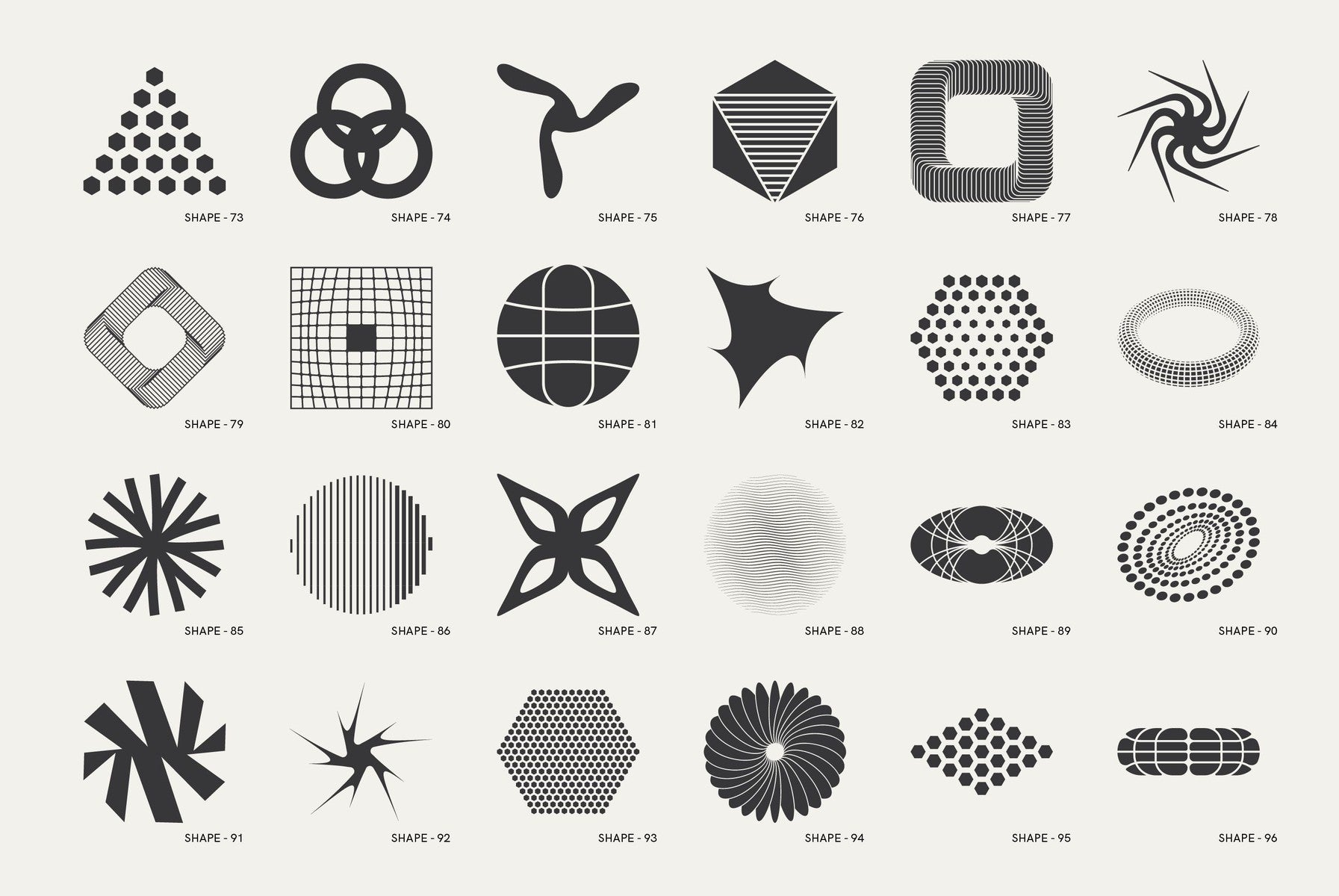 120 Abstract Geometric Shapes - Part 1
