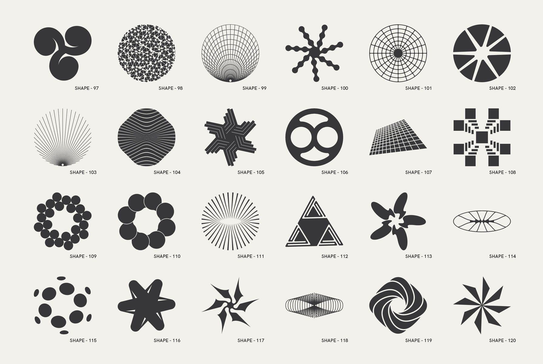 120 Abstract Geometric Shapes - Part 1